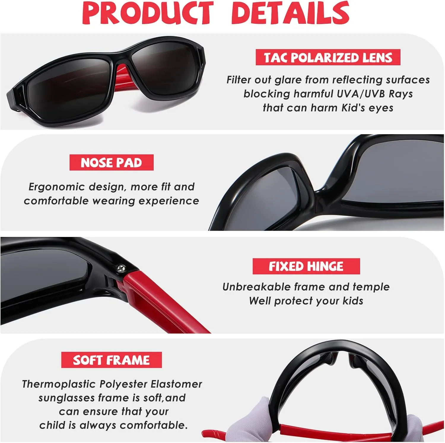DUCO Polarized Kids Sunglasses with Strap for Boys Girls Youth Sports Baseball Sunglasses 100% UV Protection K029
