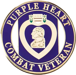 EagleEmblems P14682 Pin-Purple Heart, Combat Veteran (1'')
