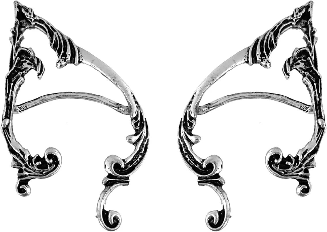 Ear Cuff Earrings for Women Elf Ear Wrap Climber Earrings Fairy Ear Clip Earrings (Silver, Alloy)