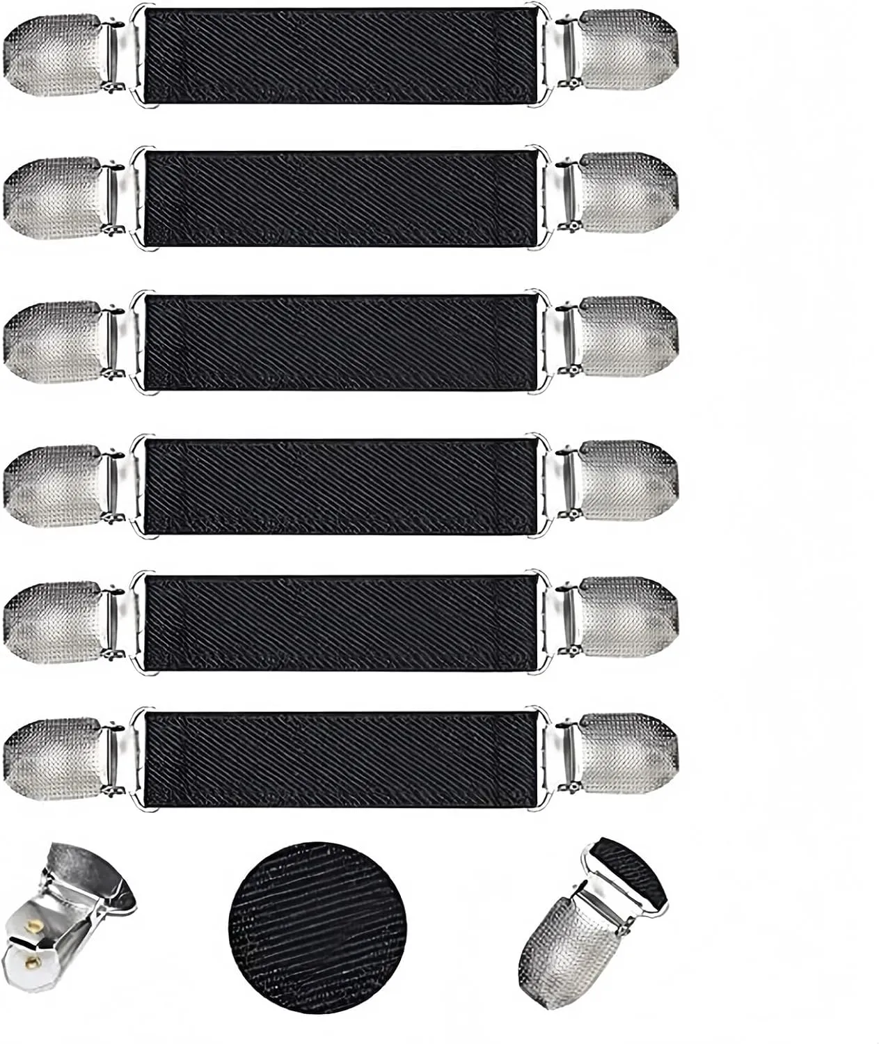Elastic Hat Clips for Travel,Mitten Clips for Kids, Stainless Steel Elastic Glove Keeper Clips for Kids, Toddlers, Adults, Easy to Use Winter Mitten Clips, No More Lost Gloves (6)
