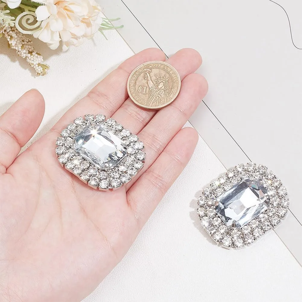 Elegant Alloy Rhinestone Shoe Decorations - Crystal Shoe Buckles & Clips for Wedding, Bridal, Craft, Jewelry, Heels, Clothing, Bags, Hats, Dress Decor