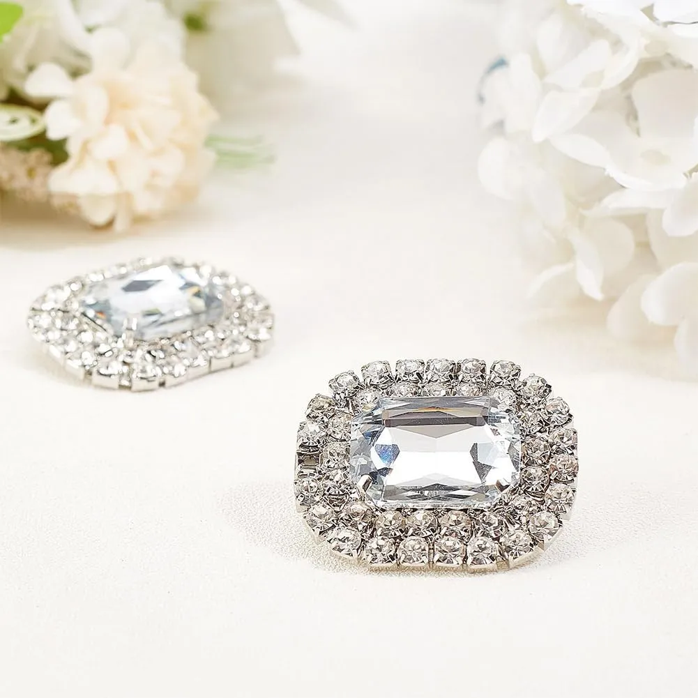 Elegant Alloy Rhinestone Shoe Decorations - Crystal Shoe Buckles & Clips for Wedding, Bridal, Craft, Jewelry, Heels, Clothing, Bags, Hats, Dress Decor