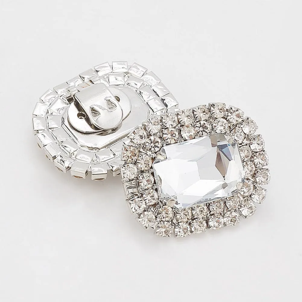 Elegant Alloy Rhinestone Shoe Decorations - Crystal Shoe Buckles & Clips for Wedding, Bridal, Craft, Jewelry, Heels, Clothing, Bags, Hats, Dress Decor