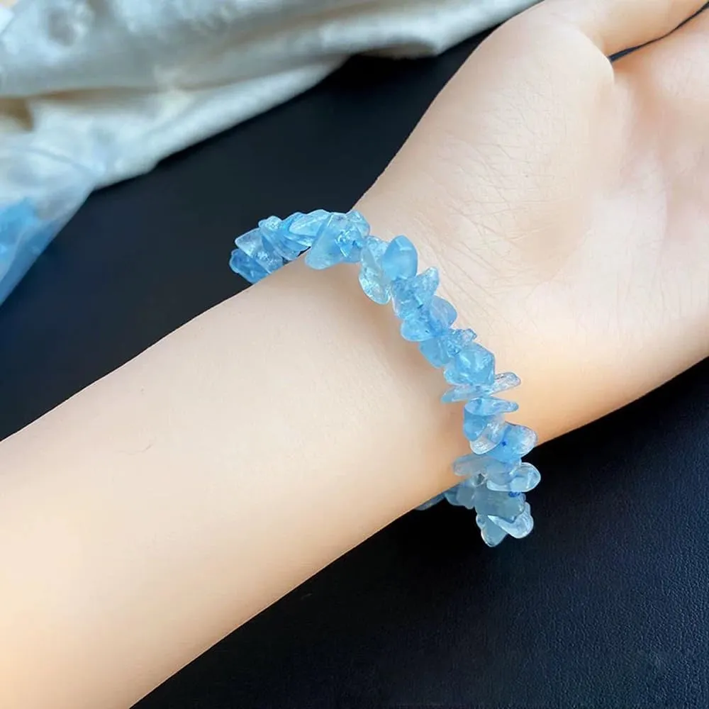 Erliway Crystals Stretch Bracelet Irregular Beads Stretch Bracelet Healing Crystals Chips Bracelet Natural Gemstone Bracelets for Women Jewelry Reiki Meditation
