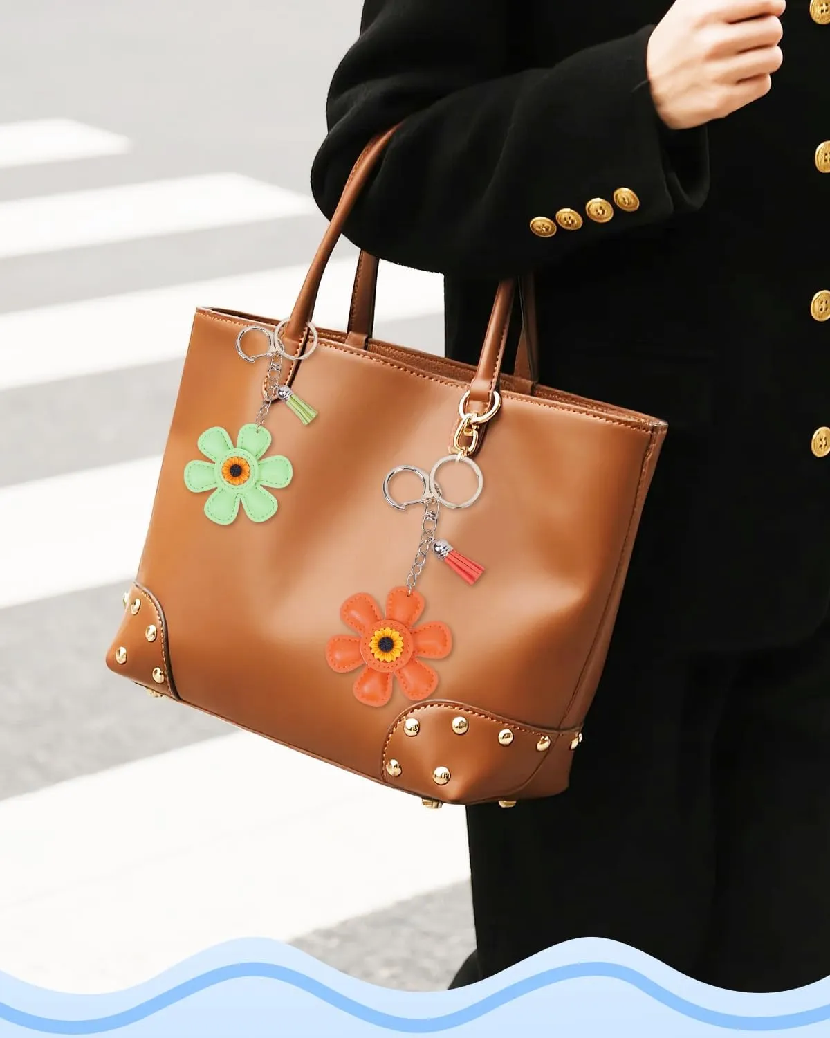 eZAKKA Leather Bag Charm Keychains for Women Wallets, Handbags