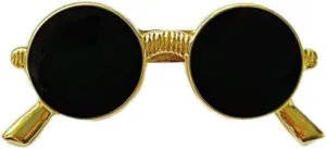 Fashion Vintage Gold Enamel Lapel Pins,Sunglasses Brooch Hat Decorative Pin Anti-Slip Neckline Brooch Suit Accessory Glasses Small Pins for Women (A)