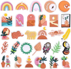 Felvjiaa 30pcs Maillard Style Shoes Charms PVC Shoe Jewelry Decoration,Clog Accessories Pins for Girls Women Party Favors Birthday Gifts