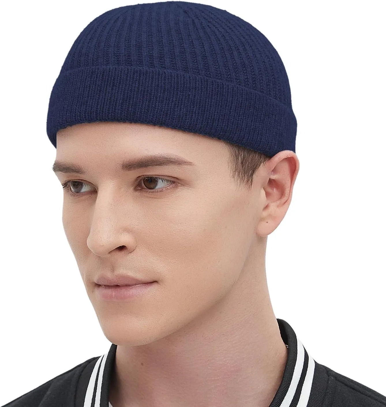 Fisherman Beanie Hats for Men Women,Wool Knit Trawler Skull Cap,Watch Cap,Spring Fall Winter Warm Short Hats