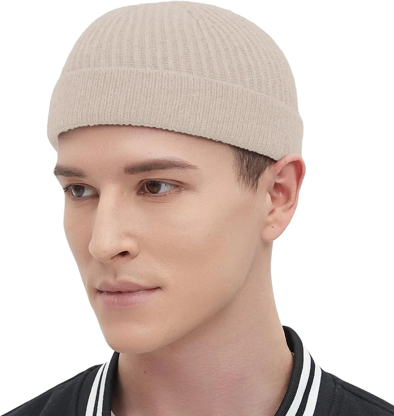 Fisherman Beanie Hats for Men Women,Wool Knit Trawler Skull Cap,Watch Cap,Spring Fall Winter Warm Short Hats