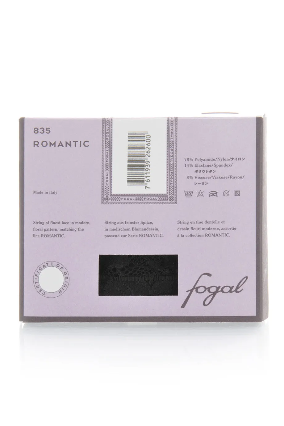 FOGAL 835 ROMANTIC String 210 Noir Black