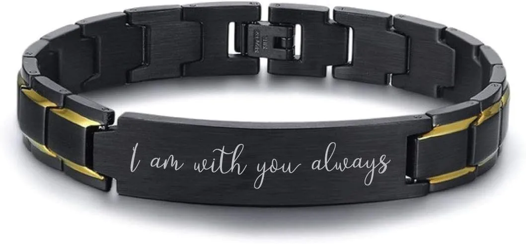 for BFF Gifts - Best Friend Bracelet Gifts for friens - Friendship Bracelets Inspire Mantra Message Engraved - I am with You Always