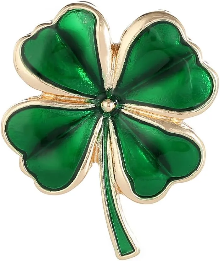 Four-Leaf Clover Pins Enamel Pins for Backpacks Bag Hat Jacket Cute Stuff for Girl Women Button Pins Bag Charm