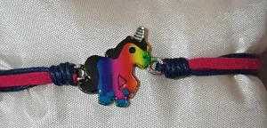 Friendship bracelets unicorn dark blue/hot pink band