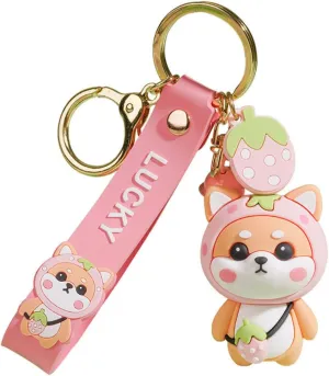 Fuqimanman2020 Cute Kawaii Anime Keychain Shiba Inu Pendant Animal Pendant Keychain New Year Gift for Women Men Girls Boys