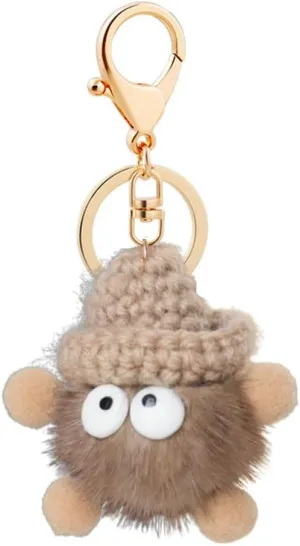Fuqimanman2020 Cute Plush Keychain Soft Pom Pom Fluffy Ball Woolen Weaving Keychain for Women Car Backpack Purse Accessories