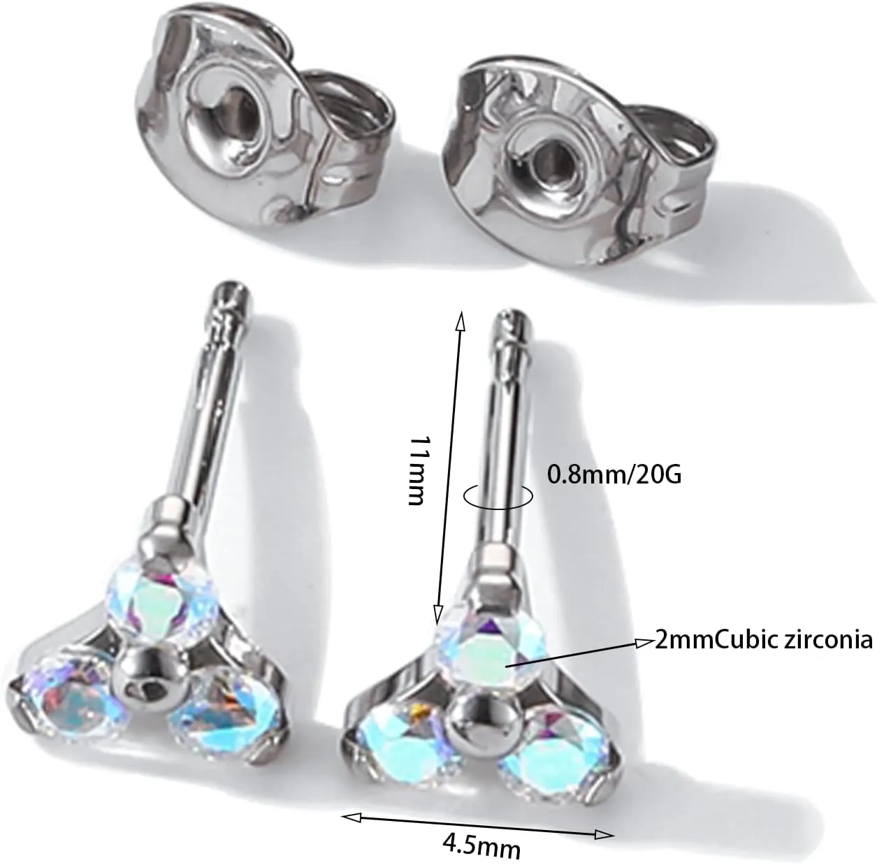 G23 Titanium Hypoallergenic Earrings Studs F136 Implant Grade Titanium Jewelry for Sensitive Ears