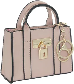Geerlaqaly mini handbag Keychain, lychee patterned leather,accessories for women's wallets,hold lipstick, headphones, coins