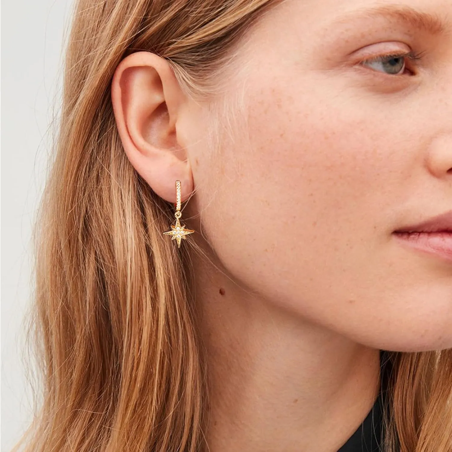 Gemstone Hoop Earrings for Women, 18K Gold Plated Colorful Boho Beaded Thin Hoop Earrings Bohemian Earrings with Dangling Stones