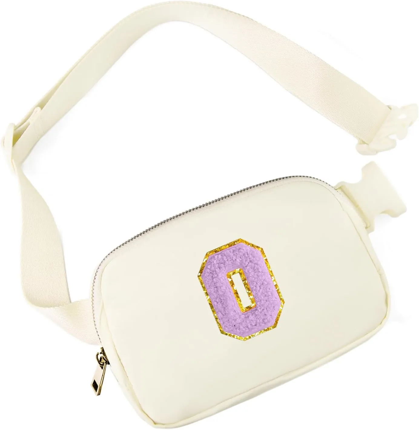 Gitus Gifts for 8 9 10 11 12 Year Old Girls Belt Bag Fanny Pack Crossbody Bags with Initial Letter Patch Cute Stuff Birthday Gifts for Teen Girls Women Personalized Trend Stuff (Ivory-O)