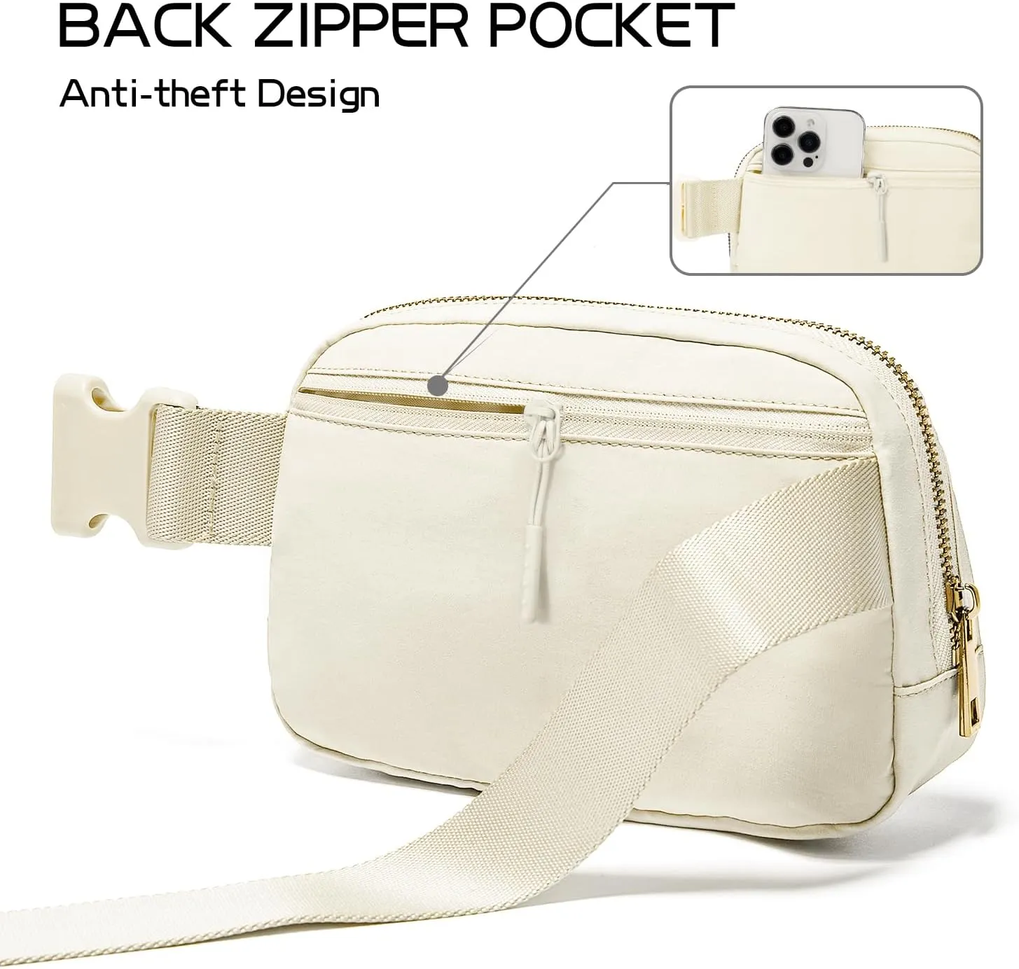 Gitus Gifts for 8 9 10 11 12 Year Old Girls Belt Bag Fanny Pack Crossbody Bags with Initial Letter Patch Cute Stuff Birthday Gifts for Teen Girls Women Personalized Trend Stuff (Ivory-O)