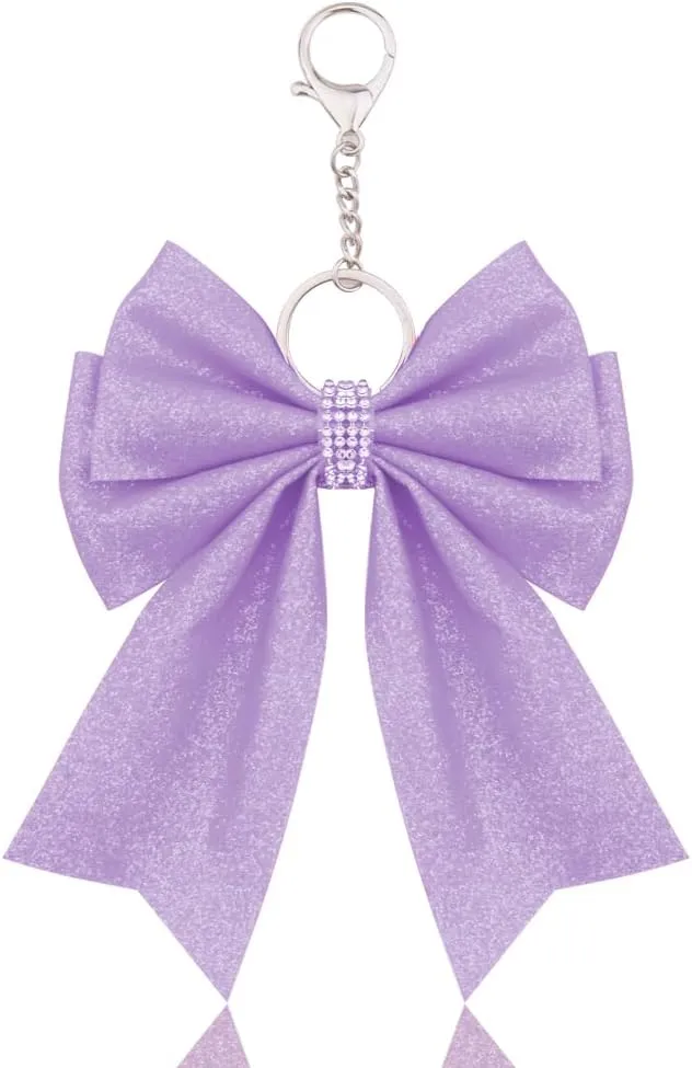 Glitter Cheer Bow Charm for Handbags Backpack Charms for Women Girls Purse Accessories for Cheerleading Stuff
