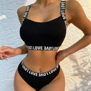 Glow Chic's Mesh Knitted Push-Up Bra & Panty Lingerie Set