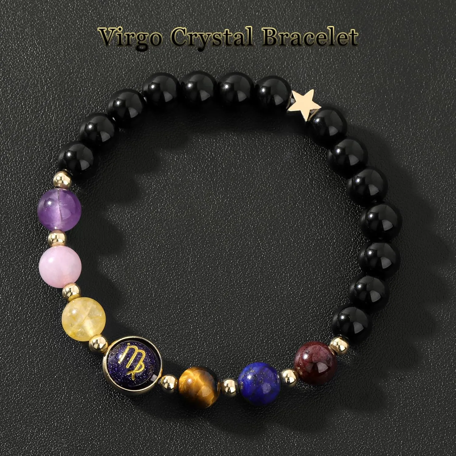 GolbalJew Zodiac Bracelets for Women 12 Constellations Healing Crystal Stone Beads Bracelet Birthday Zodiac Gifts Horoscope Spiritual Bracelet