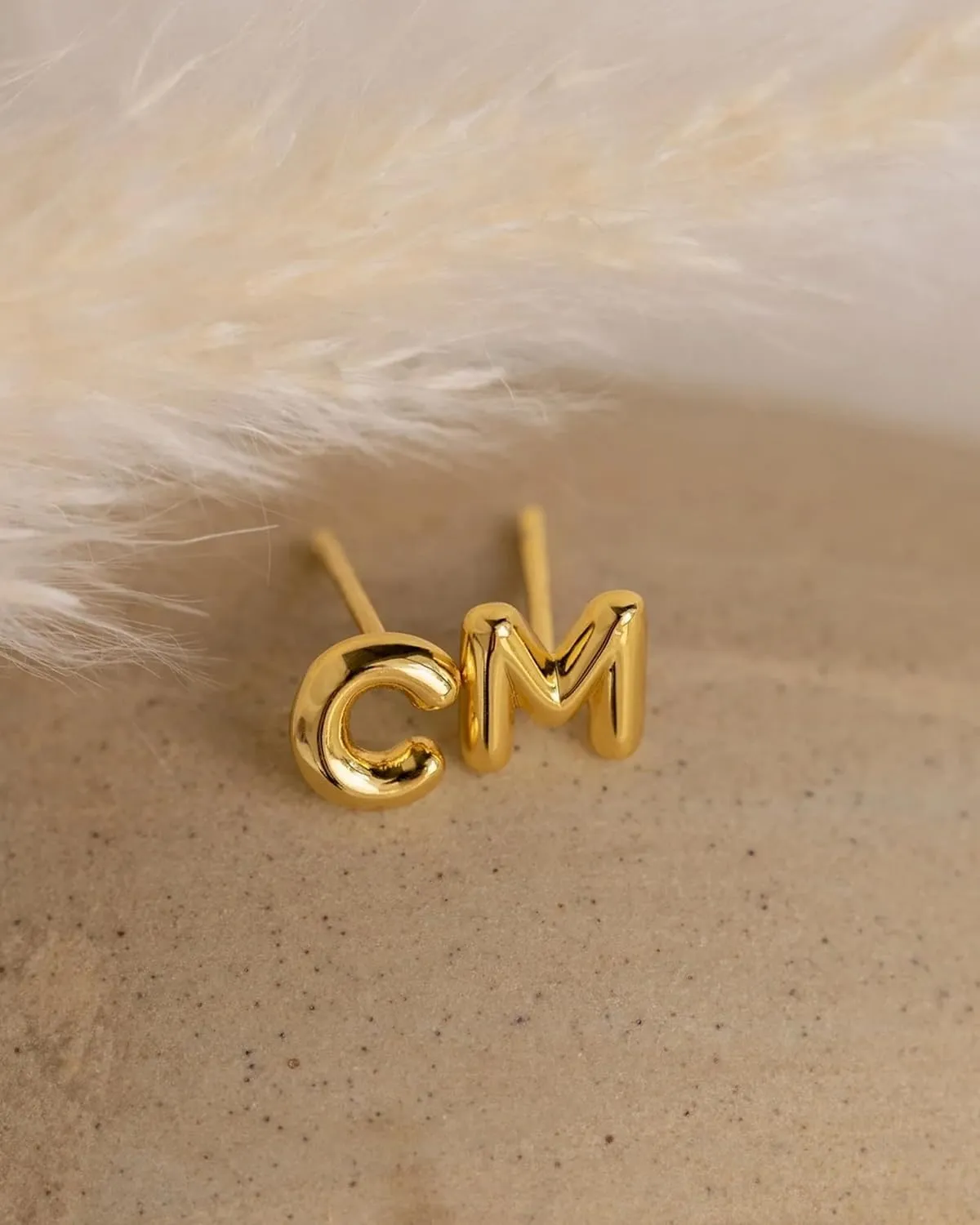 Gold Earrings for Women 14K Gold Initial Letter Stud Earrings Trendy Simple Tiny Small Minimalist Dainty Cute Hypoallergenic Initial Earrings Jewelry Gifts