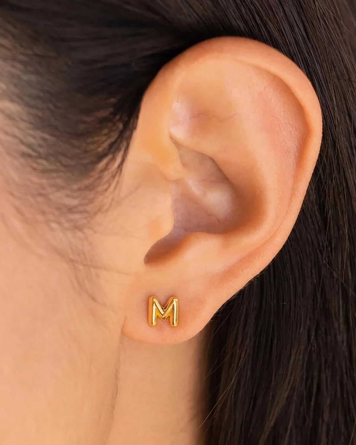 Gold Earrings for Women 14K Gold Initial Letter Stud Earrings Trendy Simple Tiny Small Minimalist Dainty Cute Hypoallergenic Initial Earrings Jewelry Gifts
