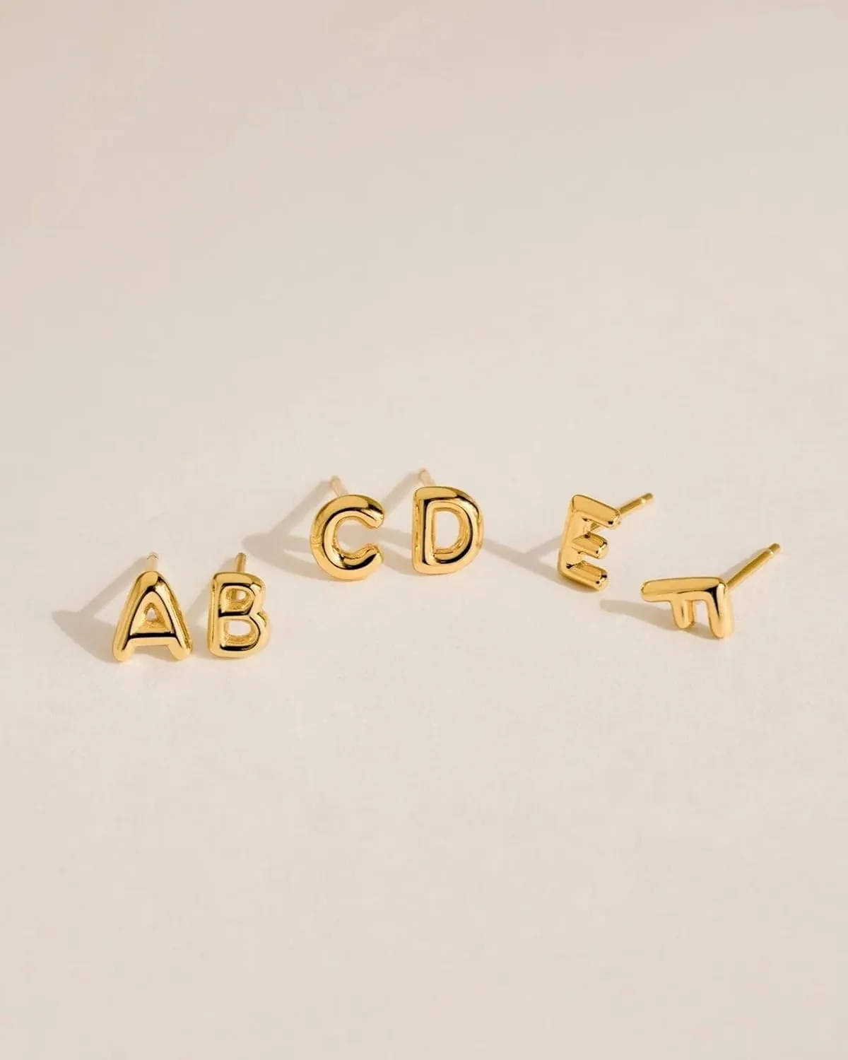 Gold Earrings for Women 14K Gold Initial Letter Stud Earrings Trendy Simple Tiny Small Minimalist Dainty Cute Hypoallergenic Initial Earrings Jewelry Gifts