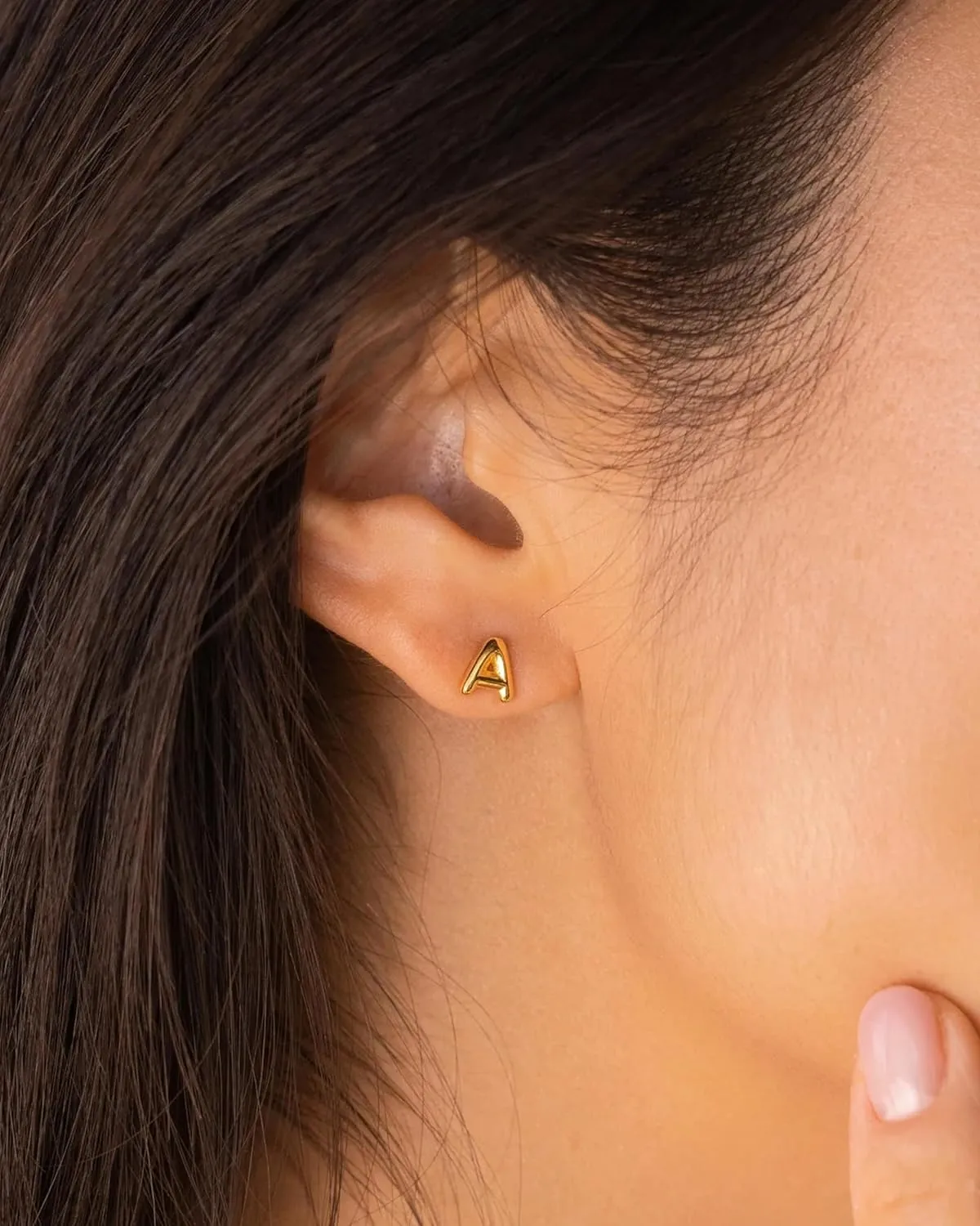 Gold Earrings for Women 14K Gold Initial Letter Stud Earrings Trendy Simple Tiny Small Minimalist Dainty Cute Hypoallergenic Initial Earrings Jewelry Gifts