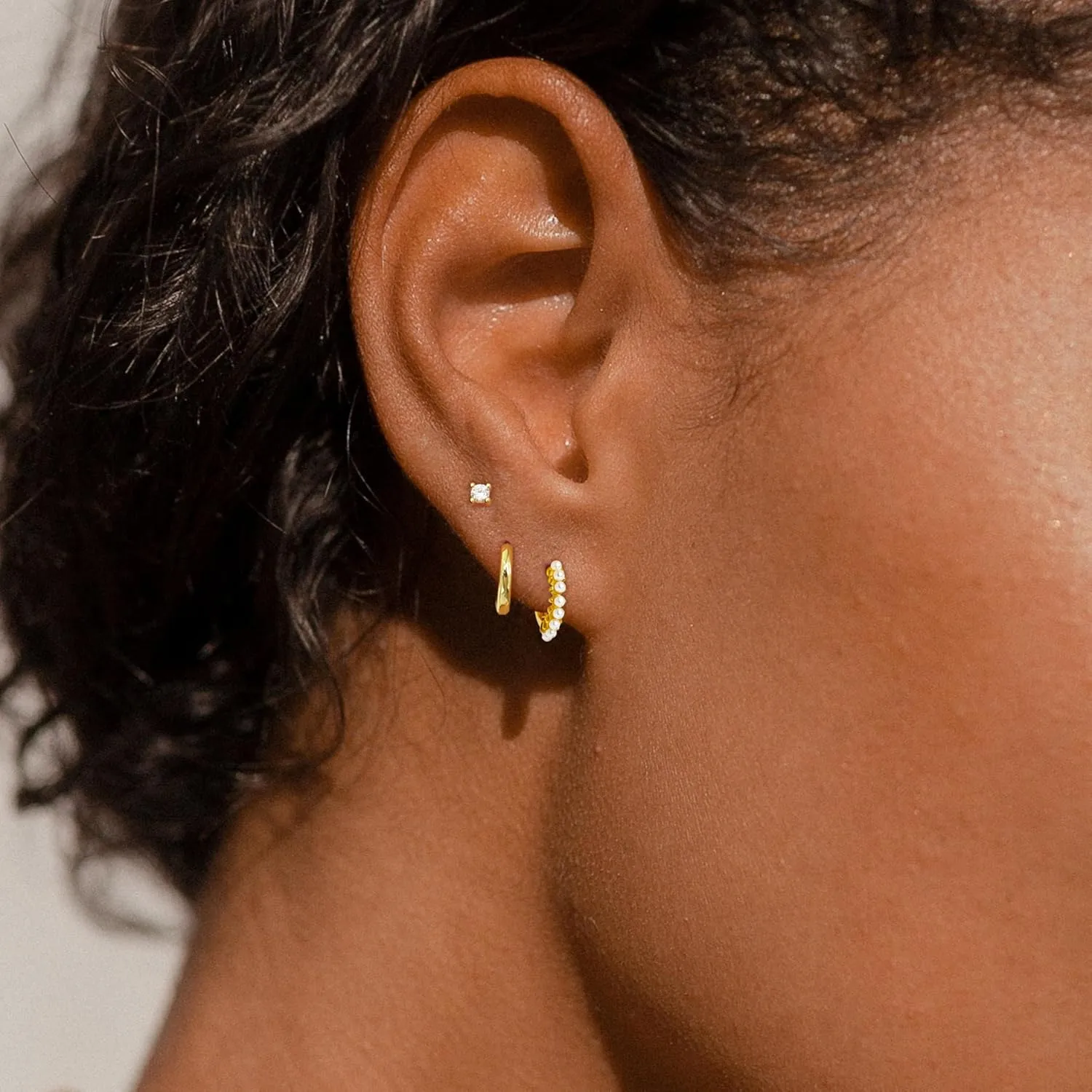 Gold Earrings for Women Trendy, Simple Dainty 14K Gold Plated Paperclip Square Chain Link Dangle Hoops Earrings Pin Stud Huggie Earrings Lightweight Hypoallergenic Minimalist Aesthetic Gold Jewelry for Christmas Gifts