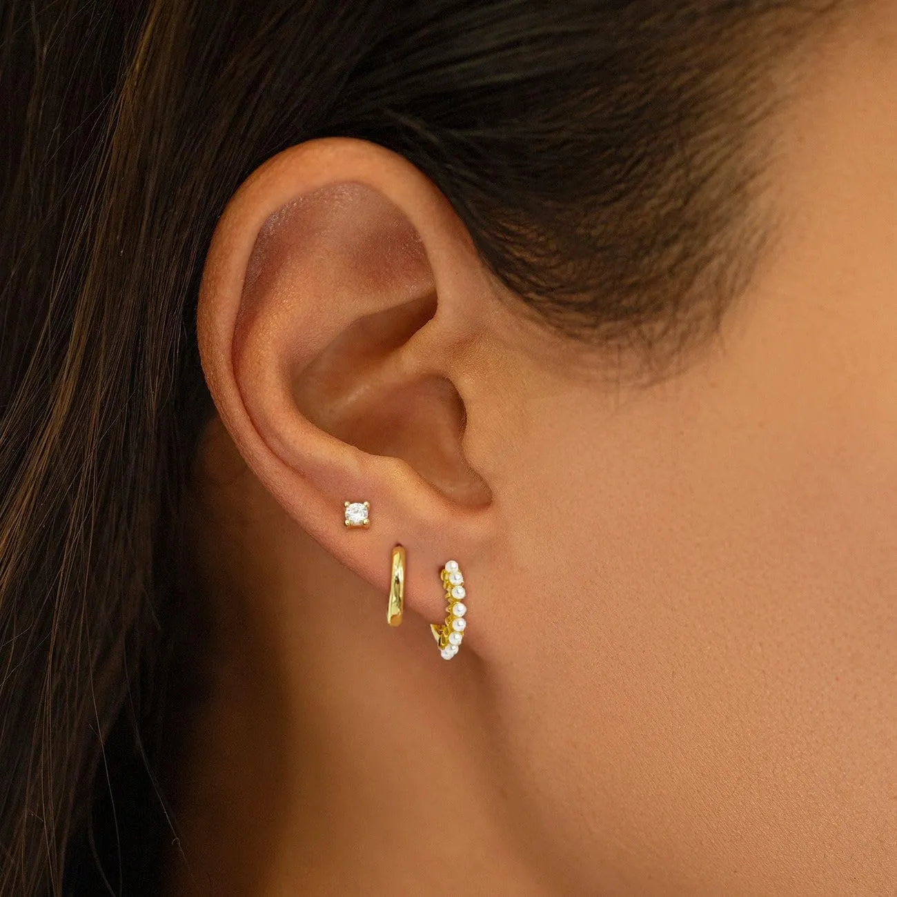 Gold Earrings for Women Trendy, Simple Dainty 14K Gold Plated Paperclip Square Chain Link Dangle Hoops Earrings Pin Stud Huggie Earrings Lightweight Hypoallergenic Minimalist Aesthetic Gold Jewelry for Christmas Gifts