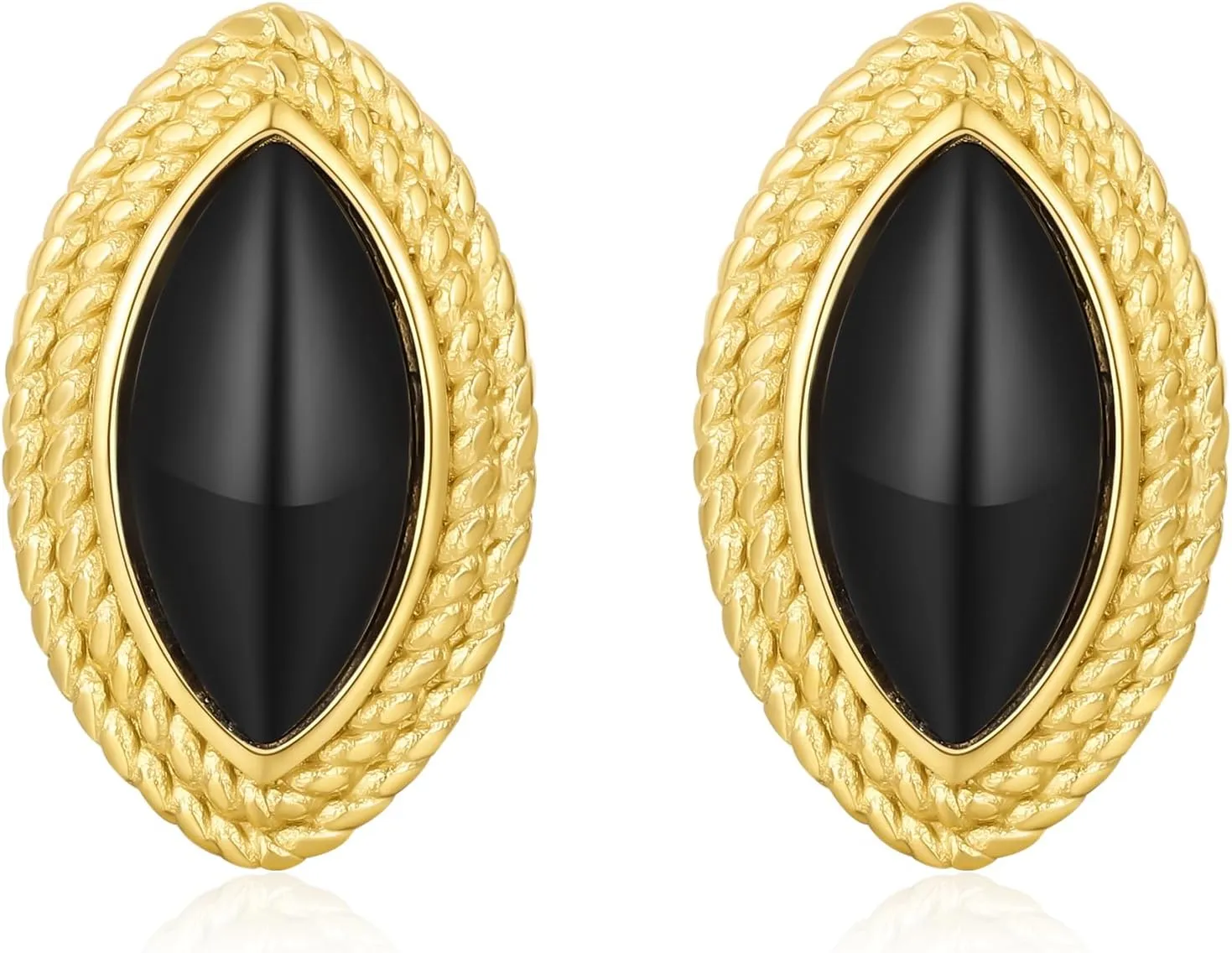 Gold Earrings Square Oval Earrings for Women Trendy 18K Gold Stud Jewelry Stainless Steel Hypoallergenic