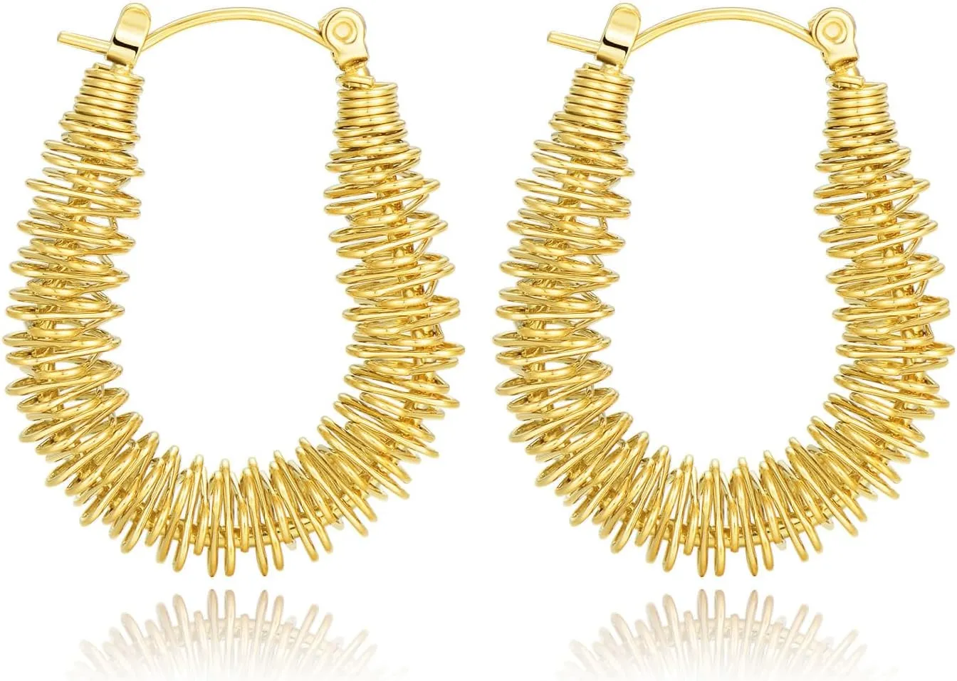 Gold Hoop Earrings for Women, 14K Gold Plated, Waterproof, Hypoallergenic, Tarnish-Free, Elegant Hoops for Formal & Casual Wear