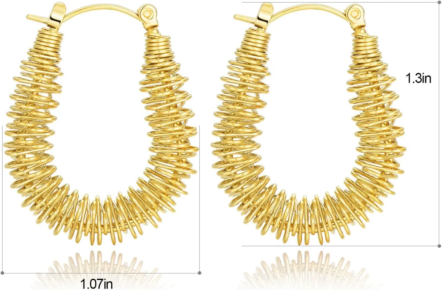 Gold Hoop Earrings for Women, 14K Gold Plated, Waterproof, Hypoallergenic, Tarnish-Free, Elegant Hoops for Formal & Casual Wear