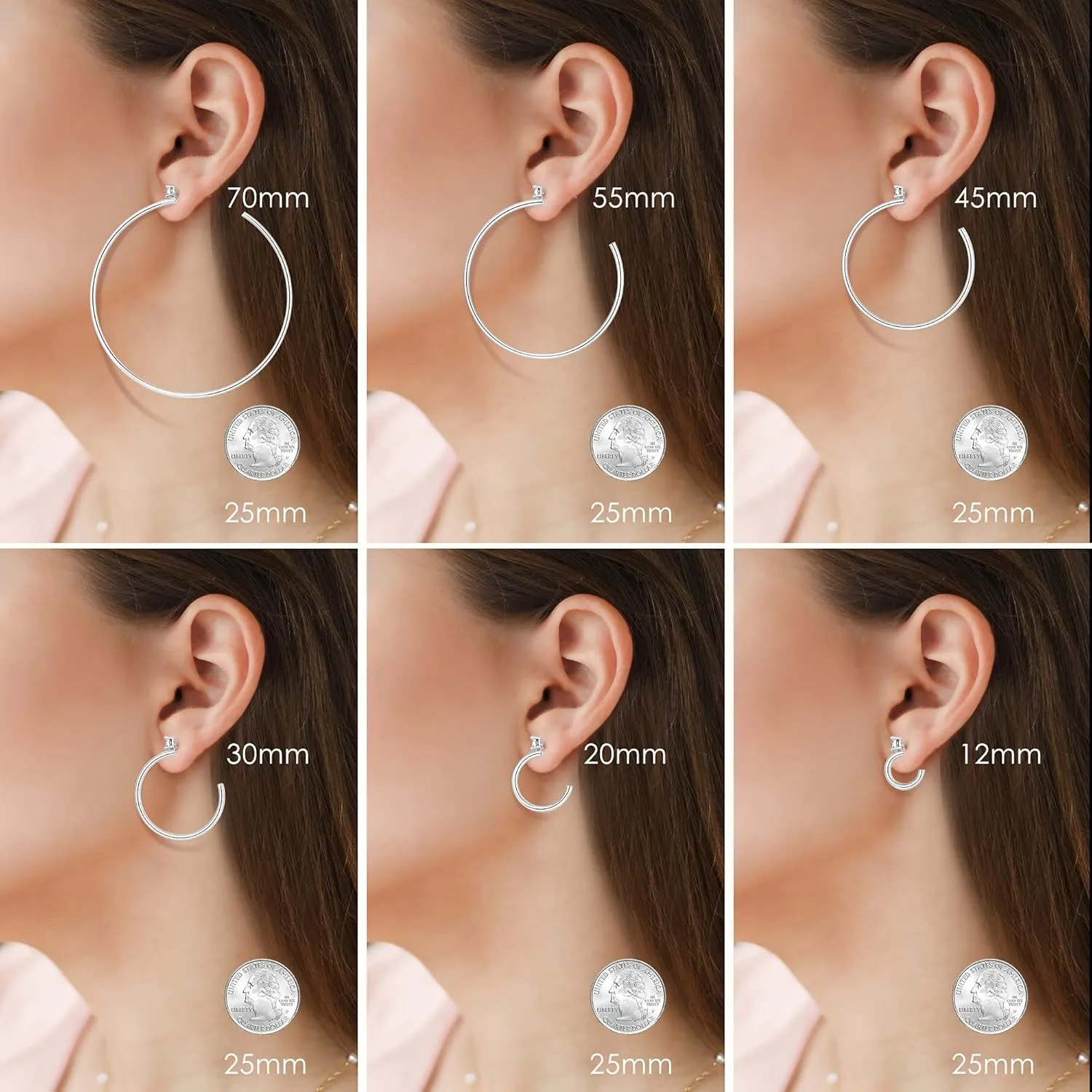 Gold Hoop Earrings for Women 14K Thin Gold Plated Hoops Earring Hoops for Girls Lightweight with Cubic Zirconia