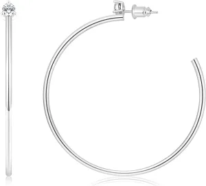Gold Hoop Earrings for Women 14K Thin Gold Plated Hoops Earring Hoops for Girls Lightweight with Cubic Zirconia