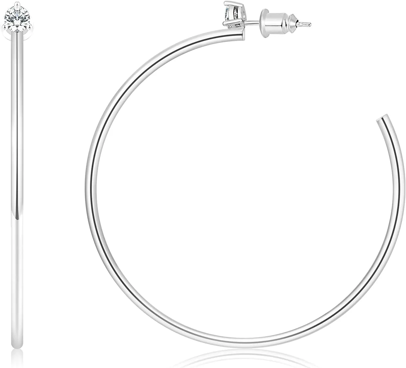 Gold Hoop Earrings for Women 14K Thin Gold Plated Hoops Earring Hoops for Girls Lightweight with Cubic Zirconia