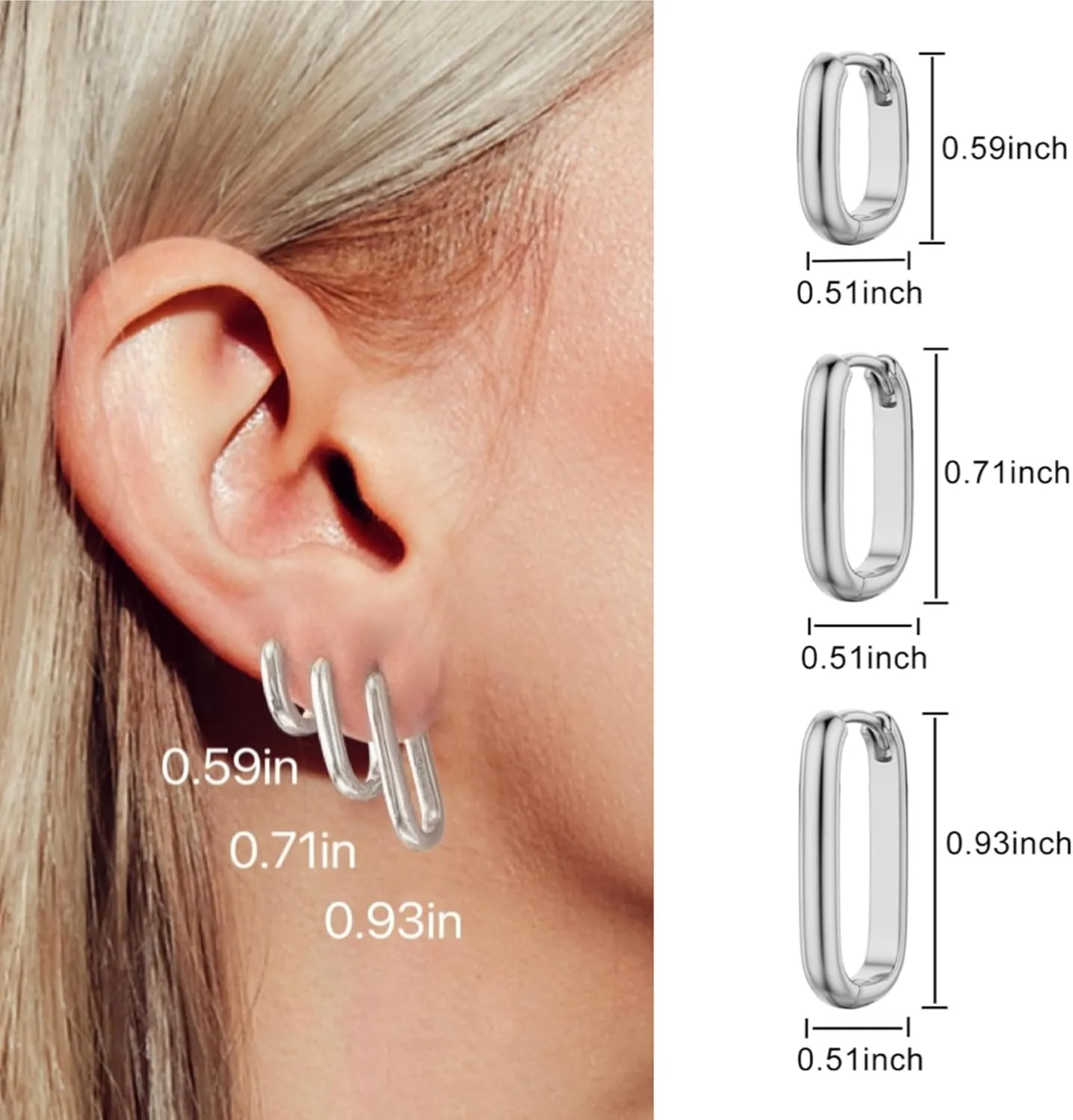 Gold Hoop Earrings Set - 3 Pairs Small and Lightweight, Hypoallergenic Huggie Hoops for Women and Men