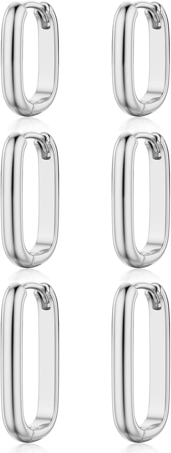 Gold Hoop Earrings Set - 3 Pairs Small and Lightweight, Hypoallergenic Huggie Hoops for Women and Men