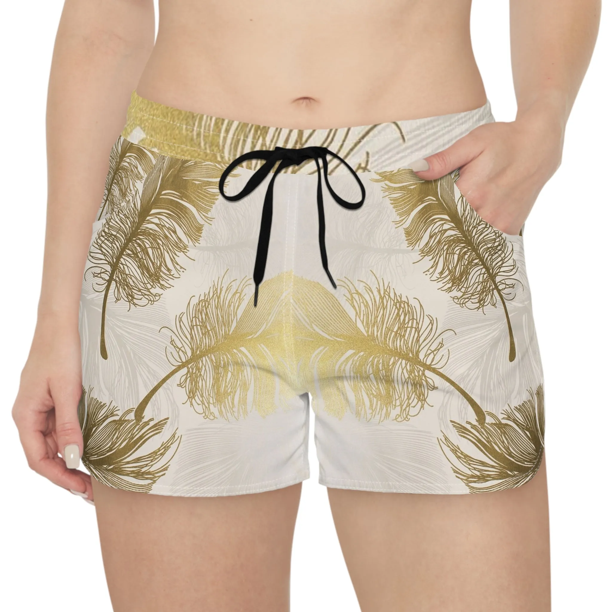 Golden Feathers - Inovax Women's Casual Shorts