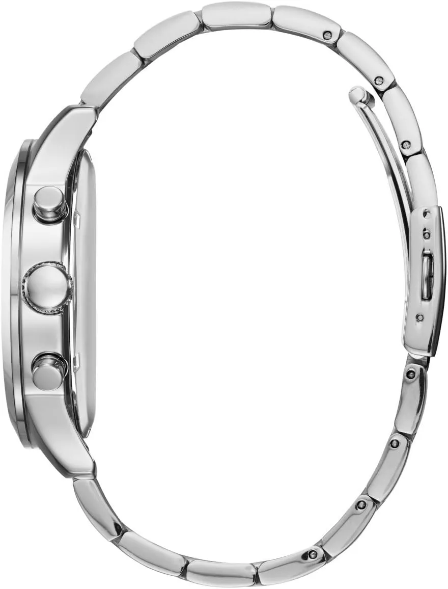 GUESS Men's Stainless Steel Gunmetal Chronograph Bracelet Watch