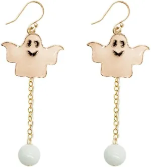 Halloween Glow in The Dark Earrings Glowing Magical Fantasy Fairy Ghost BOO Charm Cat Pumpkin Dangle Tassel Chain Drop Spooky Luminous Earrings Theme Jewelry Gift Costume Accessories
