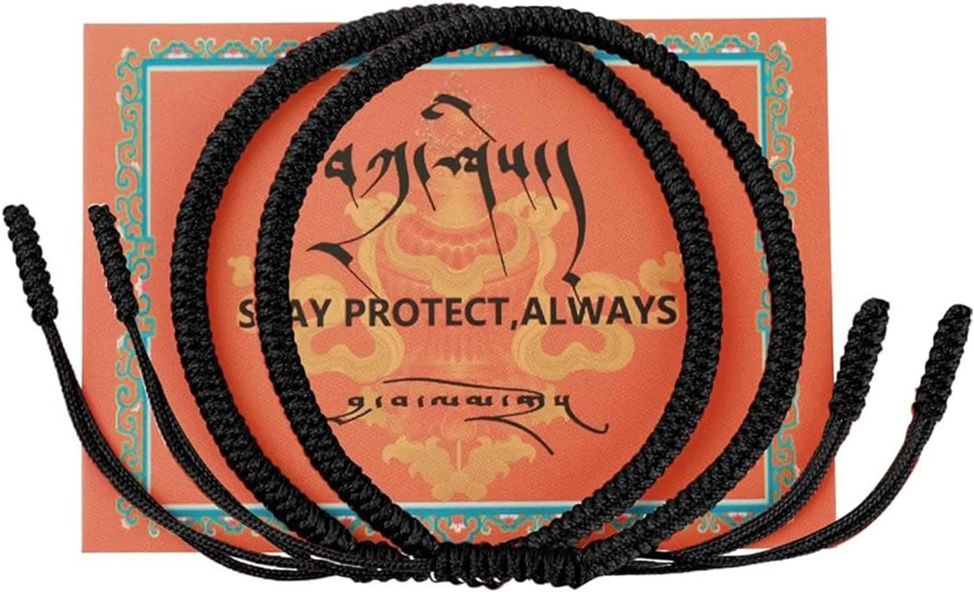 Handmade Tibetan Amulet Adjustable Rope Knot Buddhist Braided Bracelet Lucky Protection Blessed Red Black String Woven Couple Friendship Bracelets for Women Men