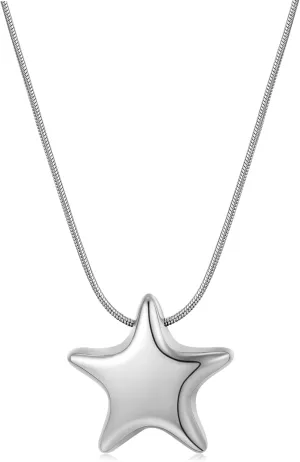 HANRESHE Star Choker Necklace for Women Stainless Steel Minimalist Gold Star Charm Pendant