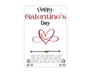 Happy Galentine's Day Wish, Wish Bracelet, Gal Pal Friend Wish Bracelet, Galentine Party Favor, Celebrate Friendship, Valentine's Day Gift, Bestie Wish Bracelet, Make A Wish, Galentine's Day Gift