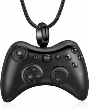 Hearbeingt Cremation Jewelry for Ashes Pendant Game Controller Urn Necklace Ashes Holder GamePad Keepsake Necklace for Men for Boy