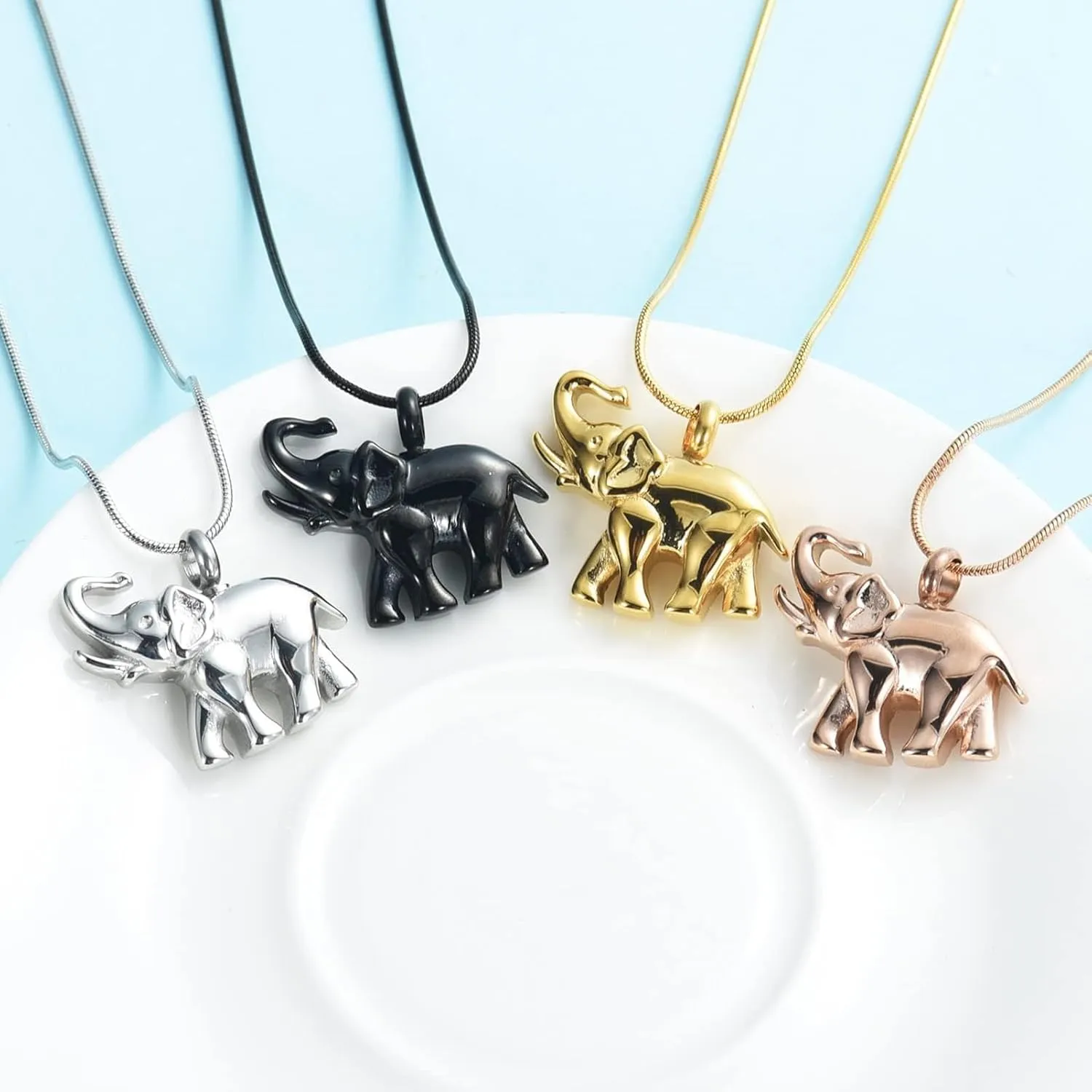 Hearbeingt Cremation Jewelry for Ashes Urn Necklace for Human Pet Ashes Pendant, Elephant Memorial Jewelry for Pet for Men Women