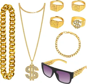 Hip Hop Costume Kit 80s 90s Rapper Outfit Accessories